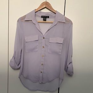 Living doll shear blouse lavender colored